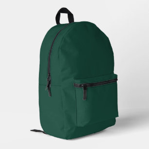 Brunswick Green Solid Colour Printed Backpack