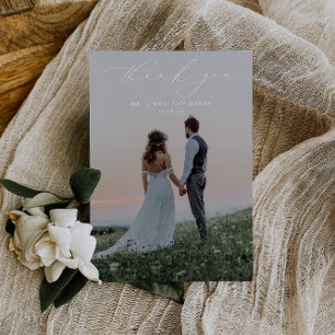 BRUNSWICK Green Wedding Photo Thank You Card
