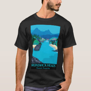 Brunswick Heads Vintage Style Travel Art Near Byro T-Shirt