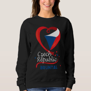 Bruntal Czech Republic Heart Flag Lion Coat Of Arm Sweatshirt