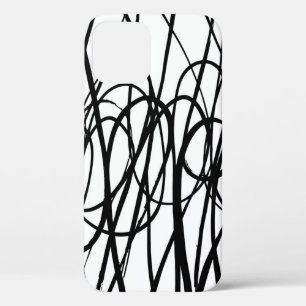 Brush abstract pattern. Grunge texture. Background iPhone 12 Case