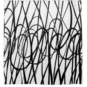 Brush abstract pattern. Grunge texture. Background Shower Curtain