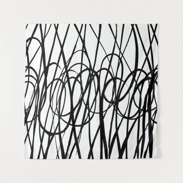 Brush abstract pattern. Grunge texture. Background Tapestry (Front)