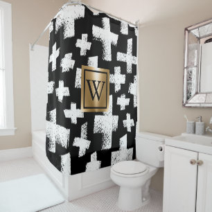 Brush Abstract Pattern Shower Curtain