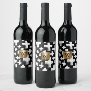 Brush Abstract Pattern Wine Label