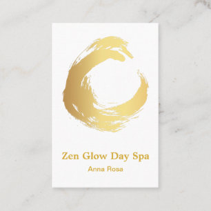 *~* Brush Abstract Reiki Spa Meditation Gold Business Card