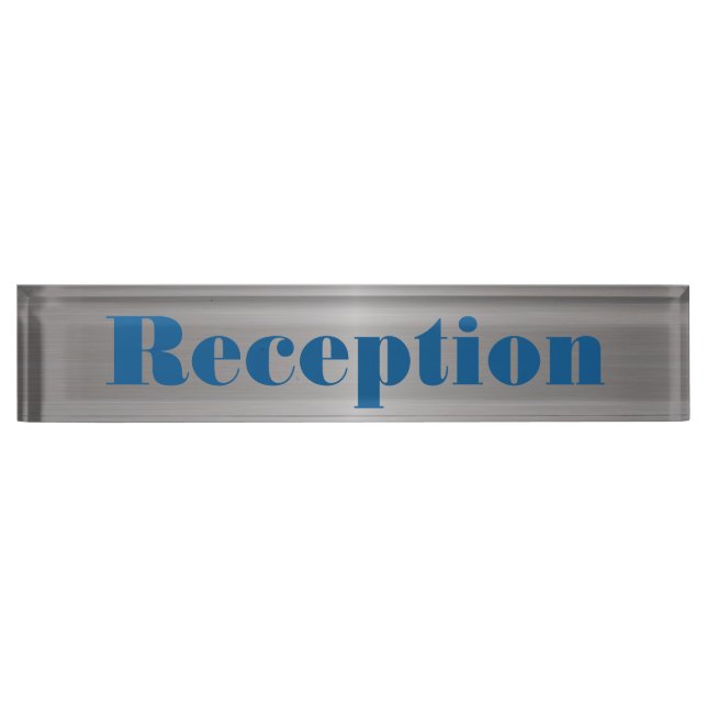 Brush Aluminium Look Desk Nameplate (Front)