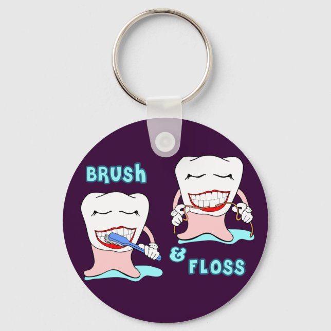 Brush and Floss Key Ring (Front)