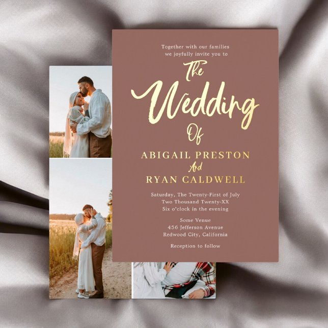 Brush Calligraphy 4 Photo Brown Wedding (Creator Uploaded)