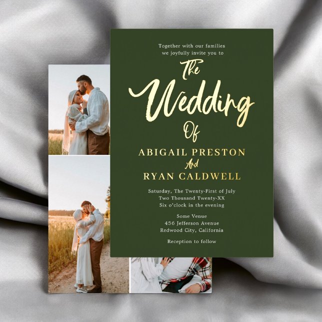 Brush Calligraphy 4 Photo Minimalist Wedding (Creator Uploaded)