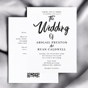 Brush Calligraphy Budget Wedding Postcard