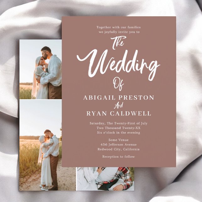 Brush Calligraphy Budget Wedding Postcard (Creator Uploaded)