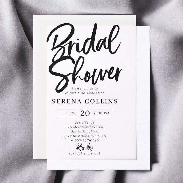 Brush Calligraphy Minimalist Bridal Shower Vellum Invitations (Creator Uploaded)