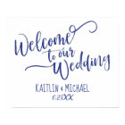 Brush Calligraphy Wedding Welcome Sign- Royal Blue