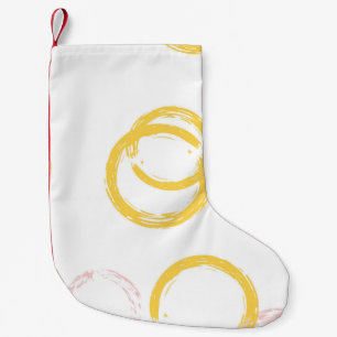 Brush Circle. Vintage Seamless Pattern. Colourful Small Christmas Stocking
