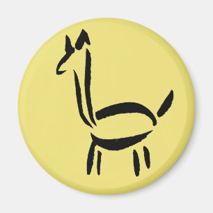 Brush Drawing Llama Alpaca Horse Animal Magnet