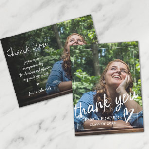 Brush Font Script 2022 Graduation Photo Thank You Postcard