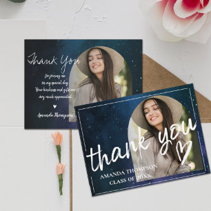 Brush Font Script 2025 Graduation Photo Thank You Postcard