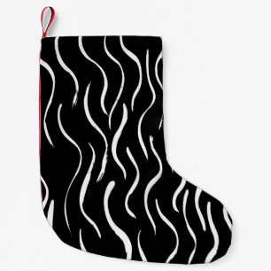 Brush grunge pattern. White and black.abstract,art Small Christmas Stocking