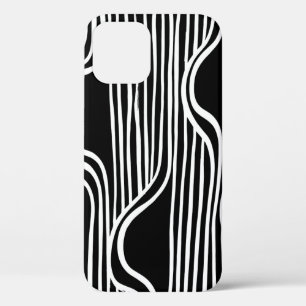 Brush grunge pattern. White and black vintage. abs iPhone 12 Case