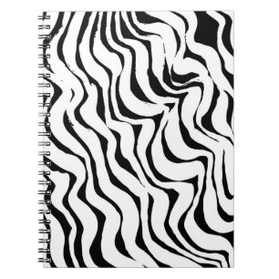 Brush grunge pattern. White and black vintage. abs Notebook