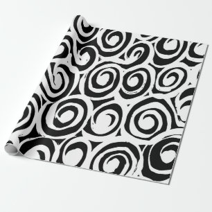 Brush grunge pattern. White and black vintage. abs Wrapping Paper