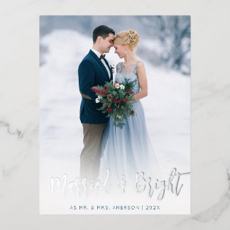 brush hand lettering foil wedding announcement