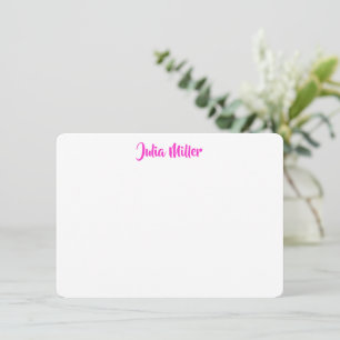 Brush Handwriting Script Personalised Berry Pink Card