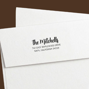 Brush Lettered Return Address Self-inking Stamp