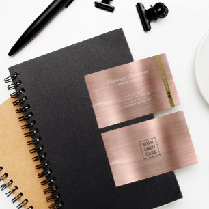Brush Metallic Rose Gold Business Card