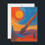 Brush of Dreams Postcard<br><div class="desc">A surreal and vibrant landscape where a giant brush paints a glowing river beneath a swirling,  Van Gogh-inspired sky. The scene blends elements of fantasy and creativity,  capturing the essence of artistic expression and imagination.</div>
