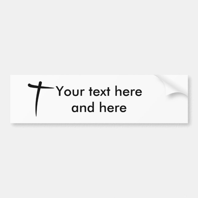 Brush Painted Cross Bumper Sticker (Front)