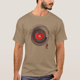Brush Painted Vinyl Record With The Word Love T-Shirt