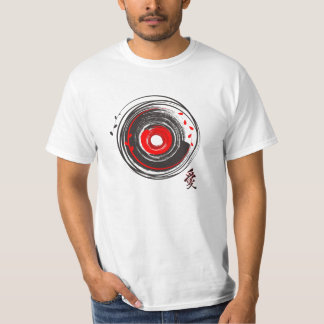 Brush Painted Vinyl Record With The Word Love T-Shirt