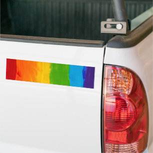 brush painted watercolor rainbow bumper sticker