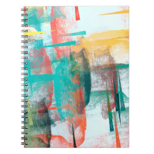 Brush painting. Artistic canvas mix unique form. O Notebook