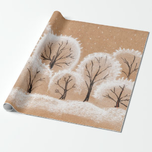 Brush painting. Artistic canvas. Oil art. Wrapping Paper