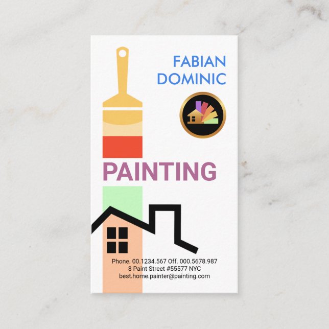 Brush Painting Home Colours Handyman Business Card (Front)