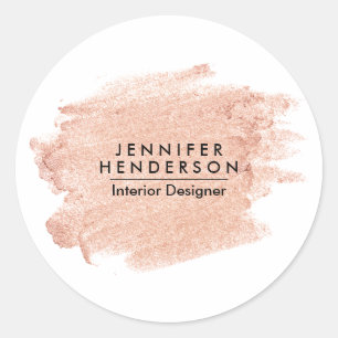 Brush Rose Classic Round Sticker