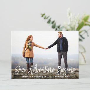 Brush Script Adventure Save The Date Photo Card