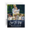 Brush Script Blue Wood Save The Date 4 Photo