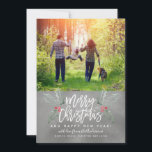Brush Script Christmas Hollies Photo Chalkboard Holiday Card<br><div class="desc">This whimsical and bold holiday photo card heralds the spirit of the season with its friendly and modern design featuring bold brush script that says "merry christmas" paired with our watercolor hollies. Add the year and your own sentiment.</div>