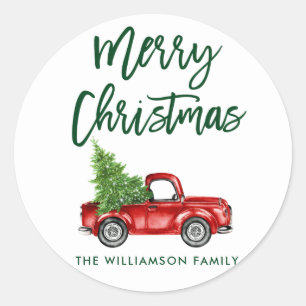 Brush Script Christmas Truck Envelope Seal G