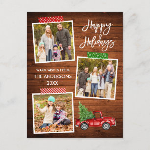 Brush Script Craft Tape Wood Vintage Truck Holiday Postcard