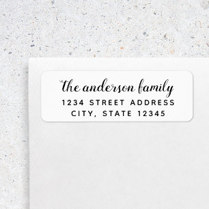 Brush Script Family Name Custom Return Address