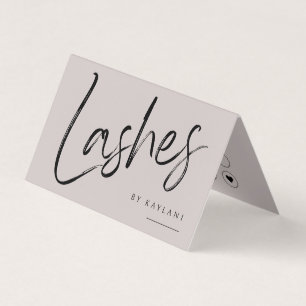 Brush Script Lashes Folded Business & Loyalty Card