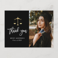 Brush script law school graduation thank you
