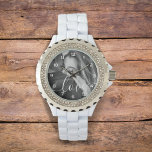 Brush Script Love Custom Photo Watch<br><div class="desc">This keepsake watch features your favourite photo with the word 'Love' overlaid in a romantic white decortive brush script.  Order for yourself or for someone you love.</div>