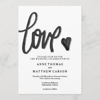 Brush Script Love | Wedding Invitation