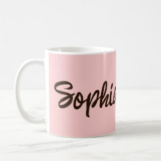 Brush Script Name Pretty Pink Personalised Mug